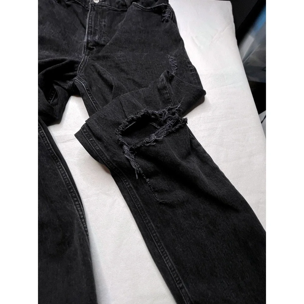 Abercrombie & Fitch Jeans WOMENS 32/14R 90s Straight Ultra High Rise Distressed - Picture 3 of 16
